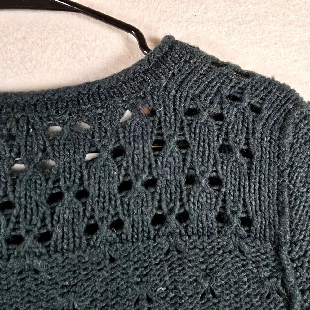 Eddie Bauer Roll Neck Sweater‎ Womens Small Green Knit Wool Camel Blend - Picture 8 of 11